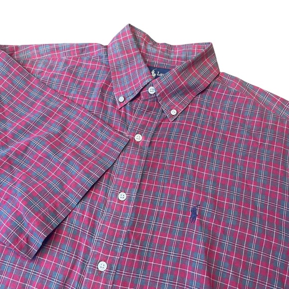 Ralph Lauren Blake Plaid Button Down Short Sleeve Men's Shirt Polo - Picture 1 of 6